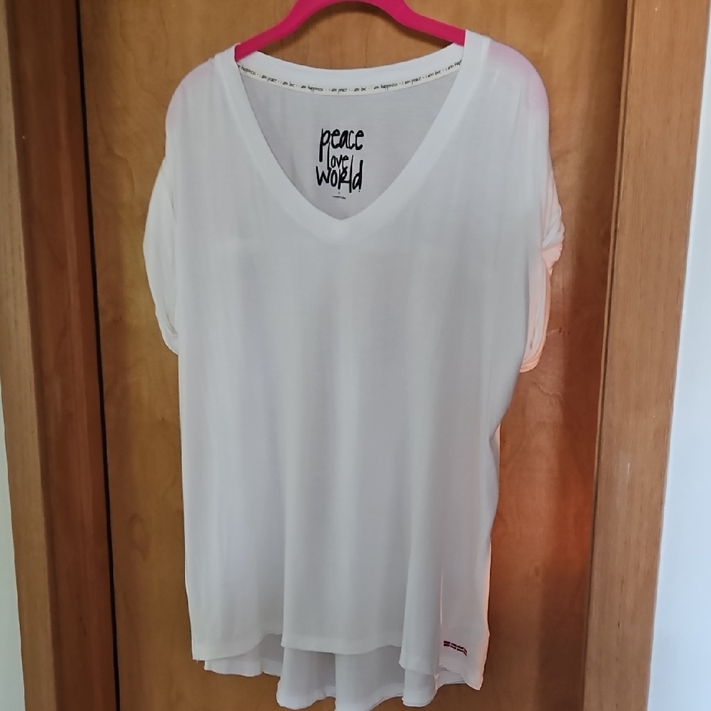 Peace Love World Ivory V-Neck Blouse